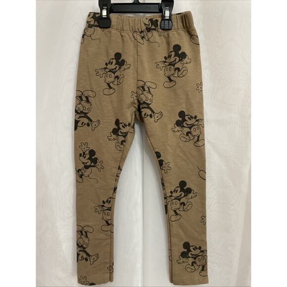 Zara Mickey Mouse Brown And Black Stretch Pants‎ Size 4 To 5 Years - Picture 1 of 5